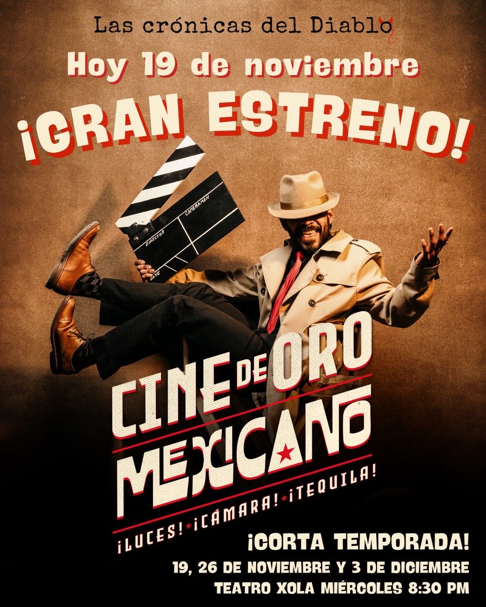 María, Dolores, el Indio y muchas otras estrellas del Cine de Oro se darán cita esta noche en el <a href="/TeatroXola/">TEATRO XOLA</a> para llevarte con comedia y música al detrás de cámaras más divertido.
Boletos en <a href="/Ticketmaster_Me/">Ticketmaster México</a> en este enlace: shorturl.at/bfrri