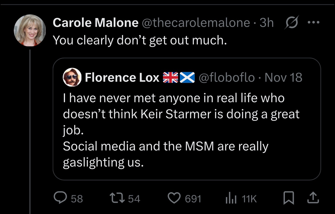 floboflo's tweet image. As the 1000th person to make the same witty reply Carole wins a Christmas tree from Tesco.