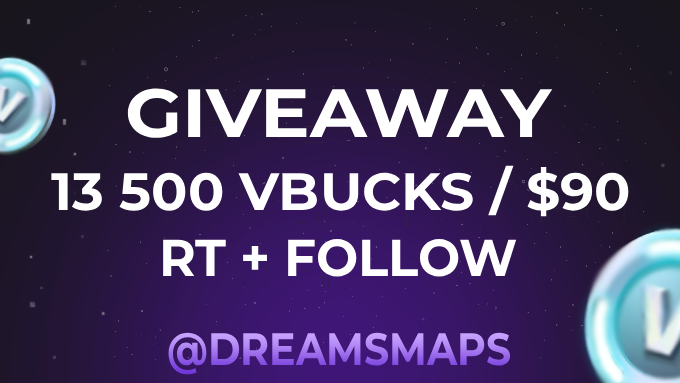 DreamsMaps's tweet photo. 🎁 GIVEAWAY

Win 13,500 V-Bucks OR $90 PayPal 💸

1️⃣ Follow me 🔔
2️⃣ RT this tweet 🔄
3️⃣ Join the Discord👇
🔗 https://t.co/IZQ32fvNj0

🍀 Winner picked in 3 days. Good luck!

#Fortnite #Giveaway #UEFN https://t.co/KEISDqz7uv