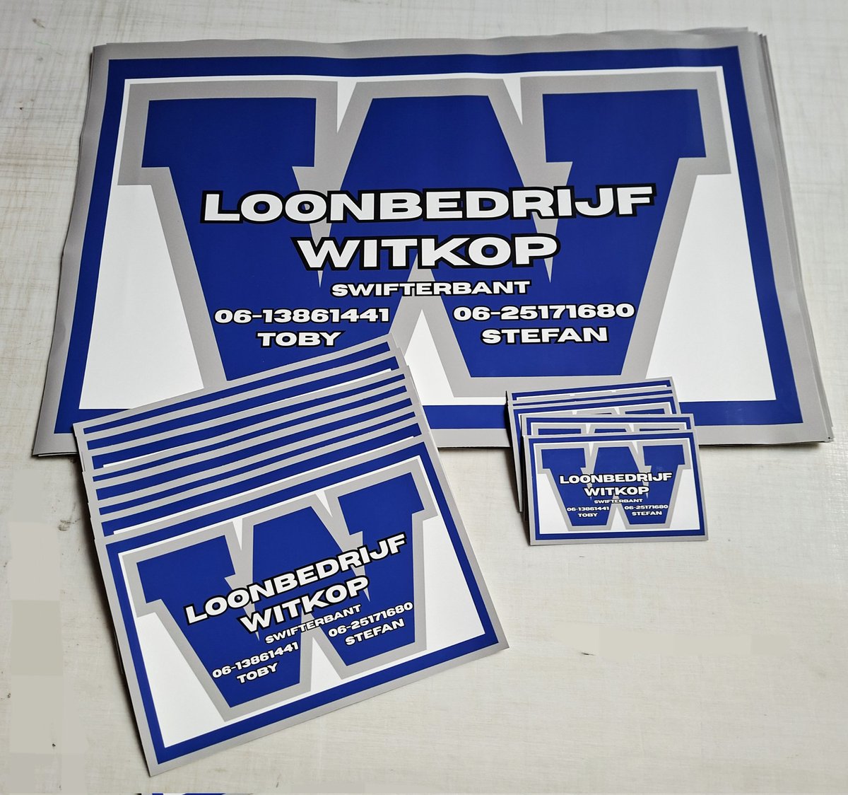 Logo stickers voor Loonbedrijf Witkop..