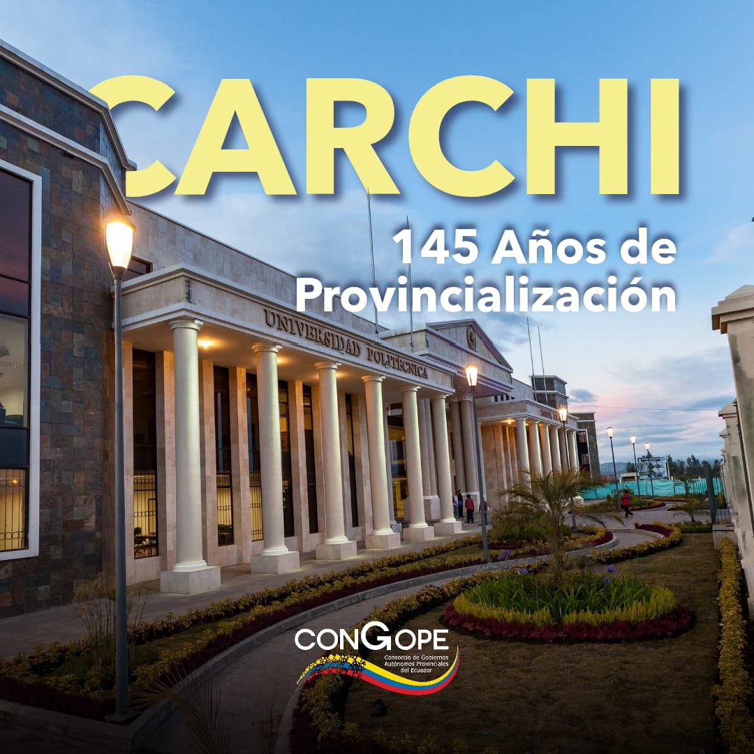 CongopeEcuador's tweet photo. ¡Feliz aniversario, Carchi! ✨
Hoy celebramos 145 años de provincialización de esta tierra llena de historia, cultura y gente trabajadora. Desde el CONGOPE saludamos a toda la provincia en este día tan especial. 🤍🌄
#Carchi145Años #Provincialización #Ecuador #CONGOPE @CarchiPrefectur