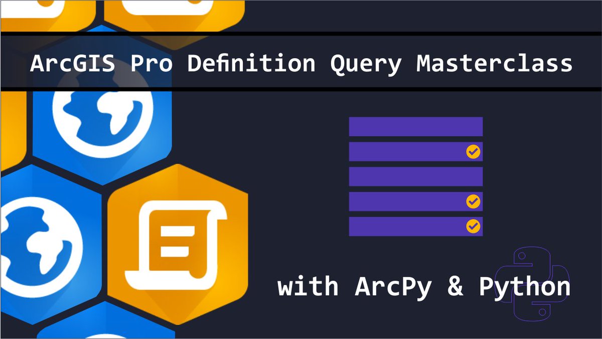 _geospatiality's tweet image. Happy GIS Day! Here&apos;s a free course all about using ArcPy and Definition Queries in #ArcGISPro

youtube.com/playlist?list=…