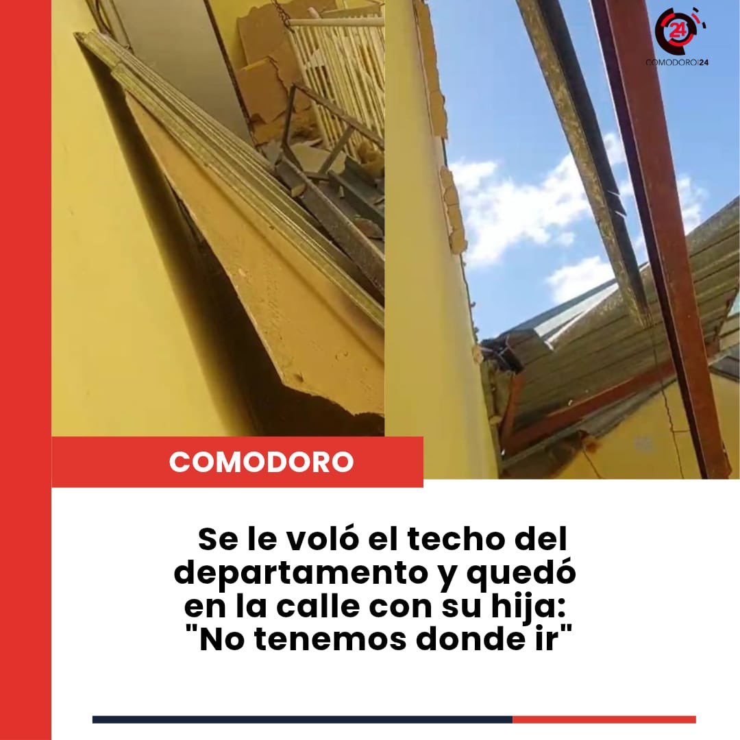 #Comodoro El viento arrancó por completo el techo del departamento donde vivían y su situación es crítica. Quienes deseen colaborar o brindar algún tipo de asistencia pueden comunicarse al 2974715273.

⬇️Más en la nota⬇️
comodoro24.com.ar/se-le-volo-el-…