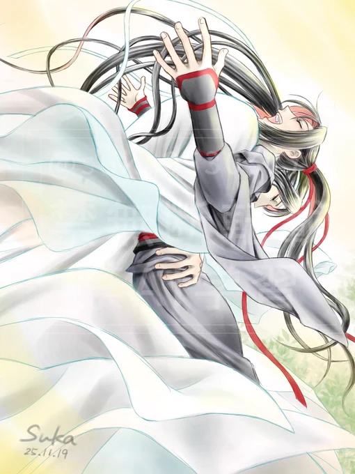 魏嬰誕に仕上げるはずだった絵……(遠い目) 「白に包まれる」 #魔道祖師 #忘羨