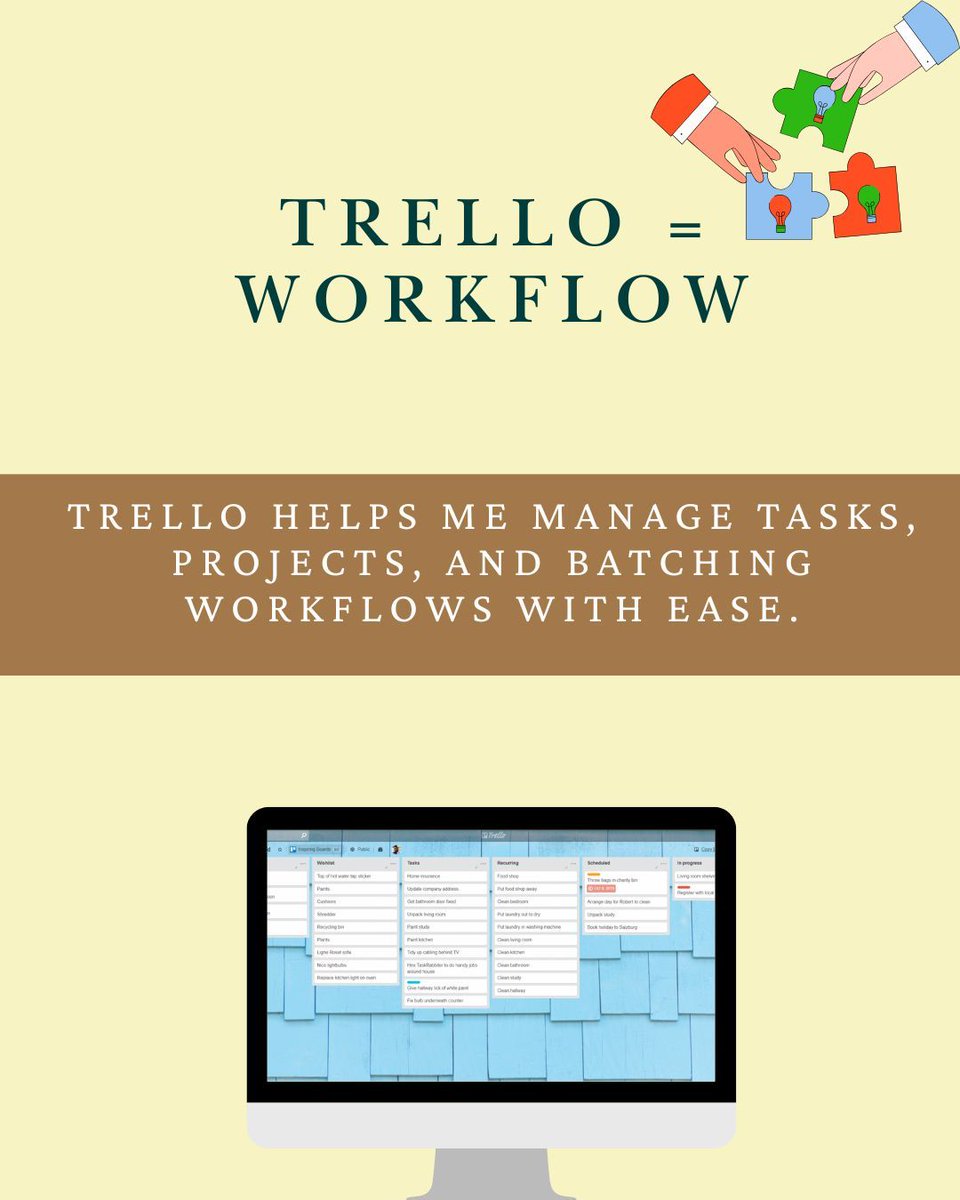 AiraBalmeo's tweet image. These are my daily VA tools: Google Workspace = Organization, Trello = Workflow, Canva = Creativity
They keep me organized, creative, and client-ready every single day. 
#ProductivityTools #VAworkflow #DigitalWorkspace #CanvaVA #VirtualAssistantLife #SystemsBuilder