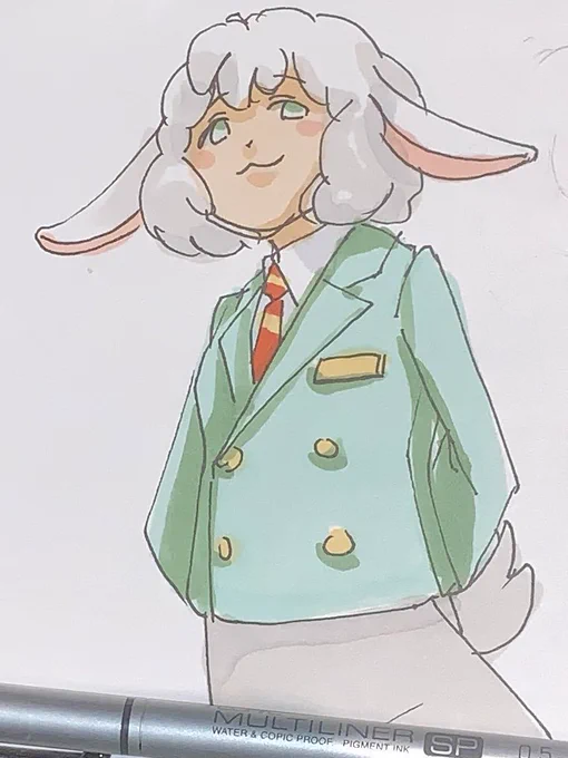 #みなさん2年前の今頃はどんな絵描いてましたか ルートン(ルー◯インホテルズのキャラ)下履いてない系けものキャラ(おとこのこ)