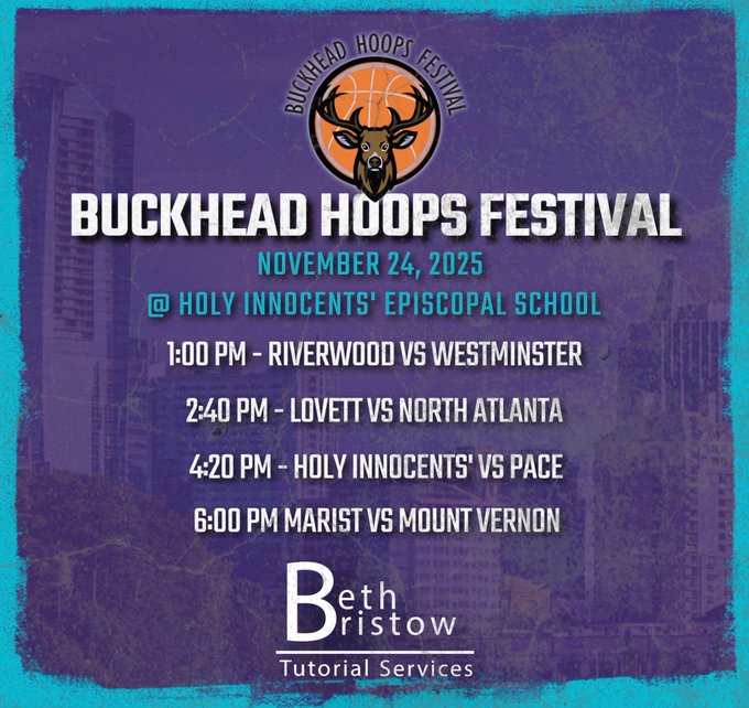 Looking forward to covering Buckhead Hoop Festival!

Recap/Highlights/Pictures will be posted on our <a href="/SHReport/">SouthernHoopsReport</a> Platforms

1pm <a href="/rwrbasketball/">Riverwood Basketball</a> v <a href="/WestminsterBKB/">Westminster.Basketball</a>
2:40pm <a href="/LovettMBB/">Lovett Men’s Basketball</a> v <a href="/nawarriorhoops/">North ATL 🏀</a>
4:20pm <a href="/hiesbasketball/">HIESbasketball</a> v <a href="/Pace_Hoops/">Pace Academy Men’s Basketball</a>
6pm <a href="/WarEaglesBball/">Marist Boys Basketball</a> v <a href="/mv_mustanghoops/">The Mount Vernon School Men’s Basketball</a>