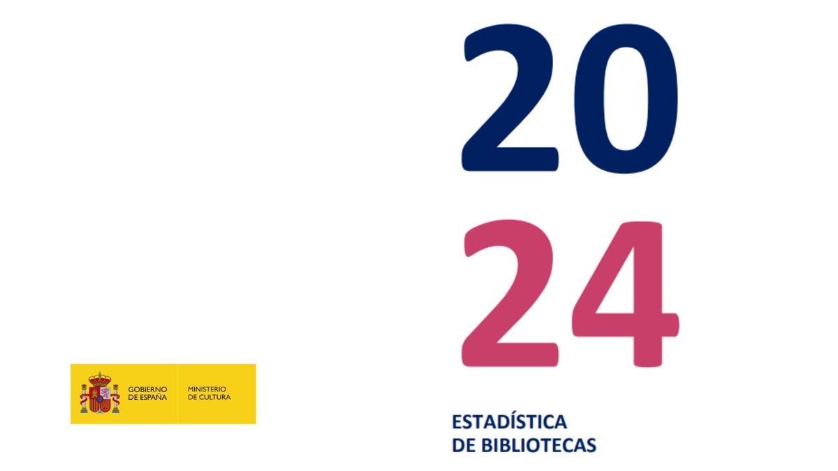 🆕 Ya está disponible la Estadística de #Bibliotecas 2024 📊, elaborada por el <a href="/culturagob/">Ministerio de Cultura</a> en el marco del Plan Estadístico Nacional. 

Podéis acceder a ella desde CULTURABase ⬇️
cultura.gob.es/servicios-a-la…