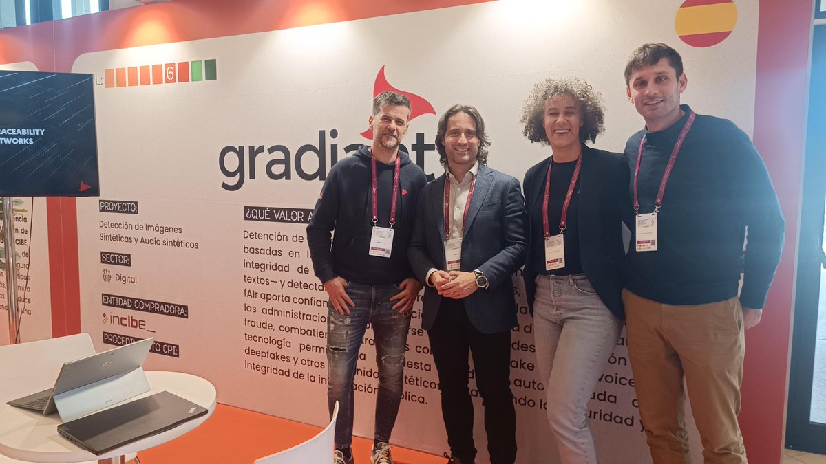 Gradiant's tweet image. 🔵 Estamos en Granada en el VII Foro Iberoamericano de CPI donde presentamos #FAIR, nuestra suite de IA contra deepfakes y contenido malicioso.  Pásate por nuestro stand!
#CPI #IA #Cybersecurity

#CPP  @INCIBE  #PlanDeRecuperación #NextGenerationEU