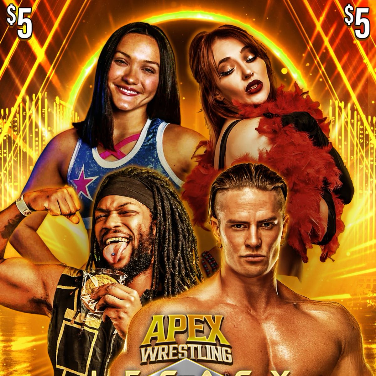 Apex Wrestling takes over Augusta this Saturday with LEGACY FORGED, our biggest card yet. Championship finals, new rivalries, and nonstop energy all night. GA is only $5, VIP is $20, and VetTix is free for military and families. Doors 7, Bell 7:30. Tickets at