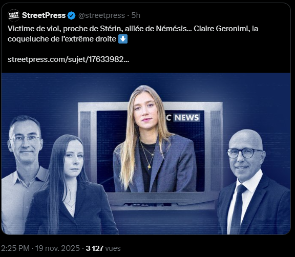 La gauche n'a absolument aucune limite.

Soutien à <a href="/ClaireGeronimii/">Claire Geronimi</a>