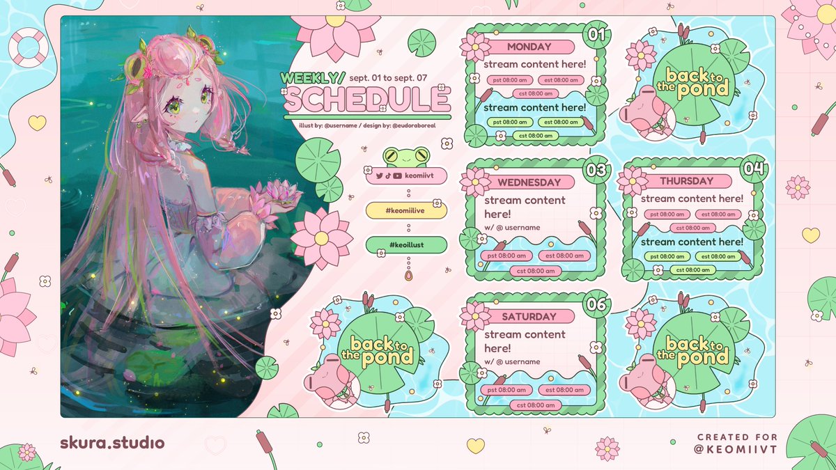 eudoraboreal's tweet image. 〖 stream schedule 〗
──★ ˙ ̟ created for @KeomiiVT 
thanks again for the opportunity !! ദ്ദി๑&amp;gt;؂•̀๑) ♡

[#Vtuber #VTuberAssets #VTuberUprising #ENVtuber]
