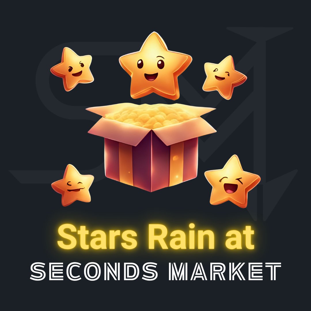Seconds_Market's tweet photo. 🎉 New @Seconds_Market Festival 🎉
Buy Stars and get bonus ⭐Stars!

You will receive a reward based on the number of Stars you purchase. ⭐️

For example:
If you buy 50 Stars, in addition to the 50 Stars you purchased, you will randomly receive 2 to 1,000 bonus Stars!✨ https://t.co/PdXSA5HklQ