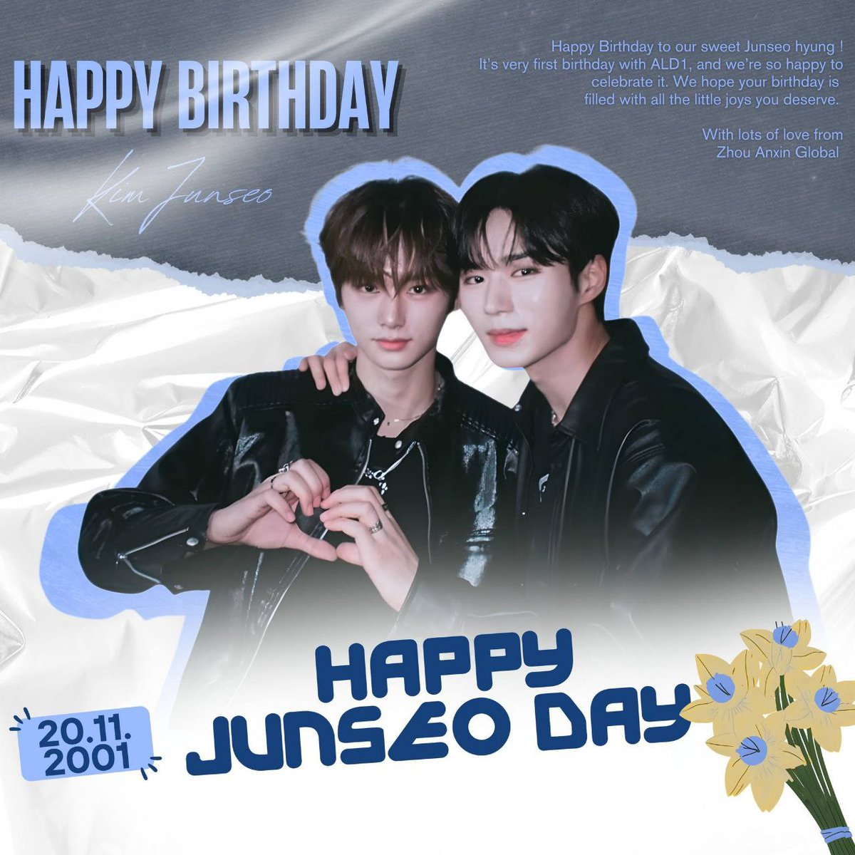 🎂| 20251120 - Happy Junseo Day

Happy birthday Junseo! 🥳🎉 Thank you for being so supportive and loving to Anxin 🫶 

To be able to have such an amazing and kind hyung like you in ALD1 is a blessing for Anxin. May your every moment be filled with nothing but love, happiness and