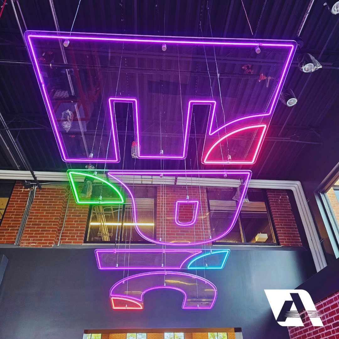 ALLANSON_INT's tweet photo. This install is… well, EPIC 😎✨ 

Highlights:
✨ Suspended acrylic letters spelling EPIC
🔌 Outlined using our 6mm Flexible Border Tubing
🌈 Vibrant color illumination that brings the whole piece to life
🧰 Fabrication by @EscoMfg for Love Sign Company

#Signage #LEDLighting https://t.co/rnfTa5sZHy