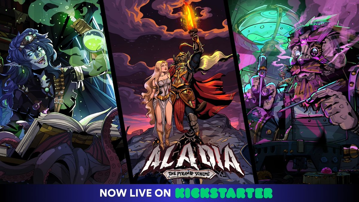 hyperstarter's tweet image. Five new ancestries arrive in ALADIA: The Pyramid Scheme, each tied to the realm&apos;s history. Treasure-seeking Otros, enterprising Gehx, and cursed Visages offer fresh character options.  kickstarter.com/projects/aladi… #indiegame