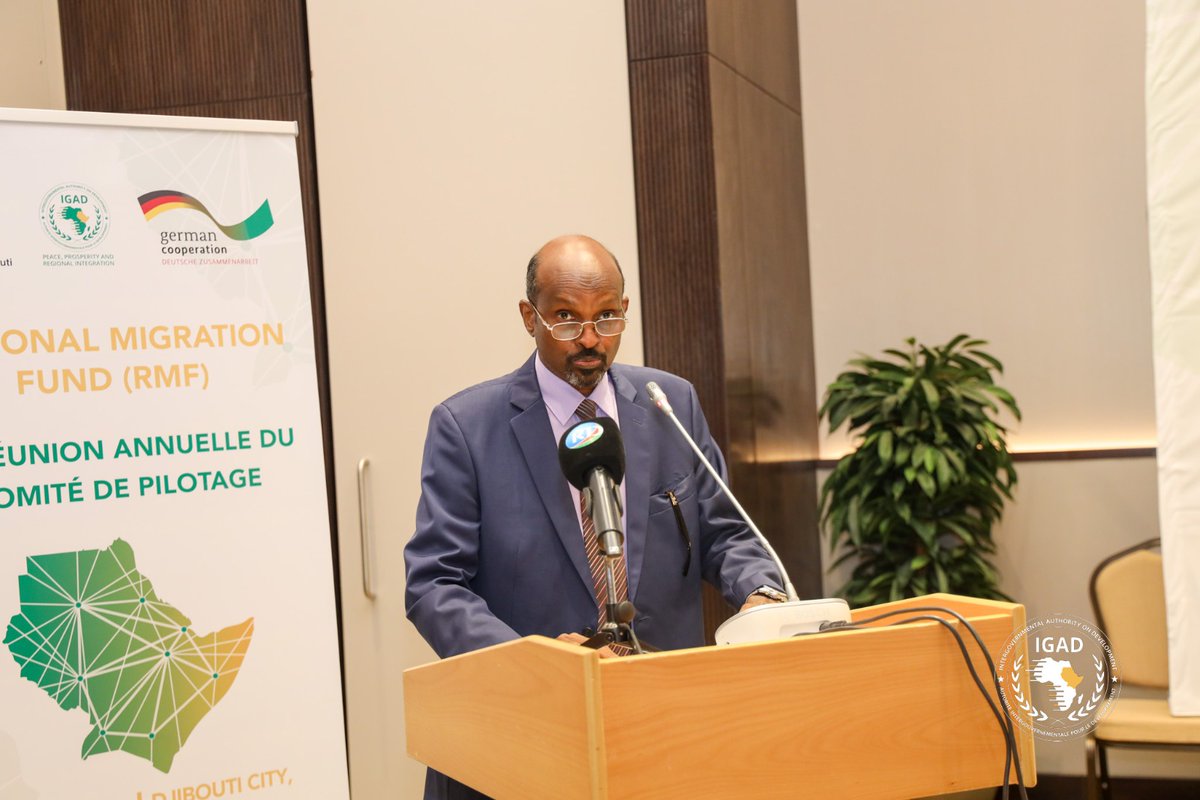 IGADHealthS's tweet photo. #IGADMigration

The Project Steering Committee of the IGAD Regional Migration Fund is meeting in Djibouti City, Djibouti for the 5th Annual Steering Committee Meeting. 

While accompanying the Executive Secretary, @DrWorkneh at the meeting, the Director Health and Social Development, Amb. Moussa @meigague highlighted the achievements of the projects in supporting refugees, migrants and host communities in the IGAD Region.

He said that there were transformative interventions in Djibouti, Moyale, Tog Wajale, and Nimule–Elegu, creating models of resilience that reflect IGAD’s vision of turning migration challenges into opportunities for stability and growth.

The Steering Committee, as the highest oversight body of the RMF, plays a pivotal role in guiding implementation, ensuring accountability, and fostering Member State ownership.

#IGADRMF