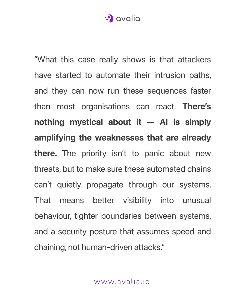 A major investigation just revealed the first large-scale cyber-espionage campaign executed mostly by AI. Attackers used autonomous agents to run intrusion chains at a speed no human team could match. We shared our CTO’s (Olivier Liechti) perspective on this shift.