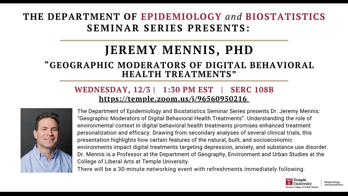 Temple Dept. of Epidemiology & Biostatistics tweet media