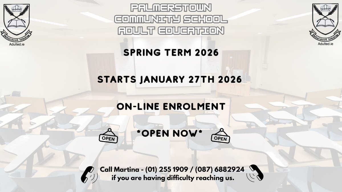 AE_palmerstown's tweet photo. Registation Open For Spring 2026 https://t.co/oWsbkQrrua