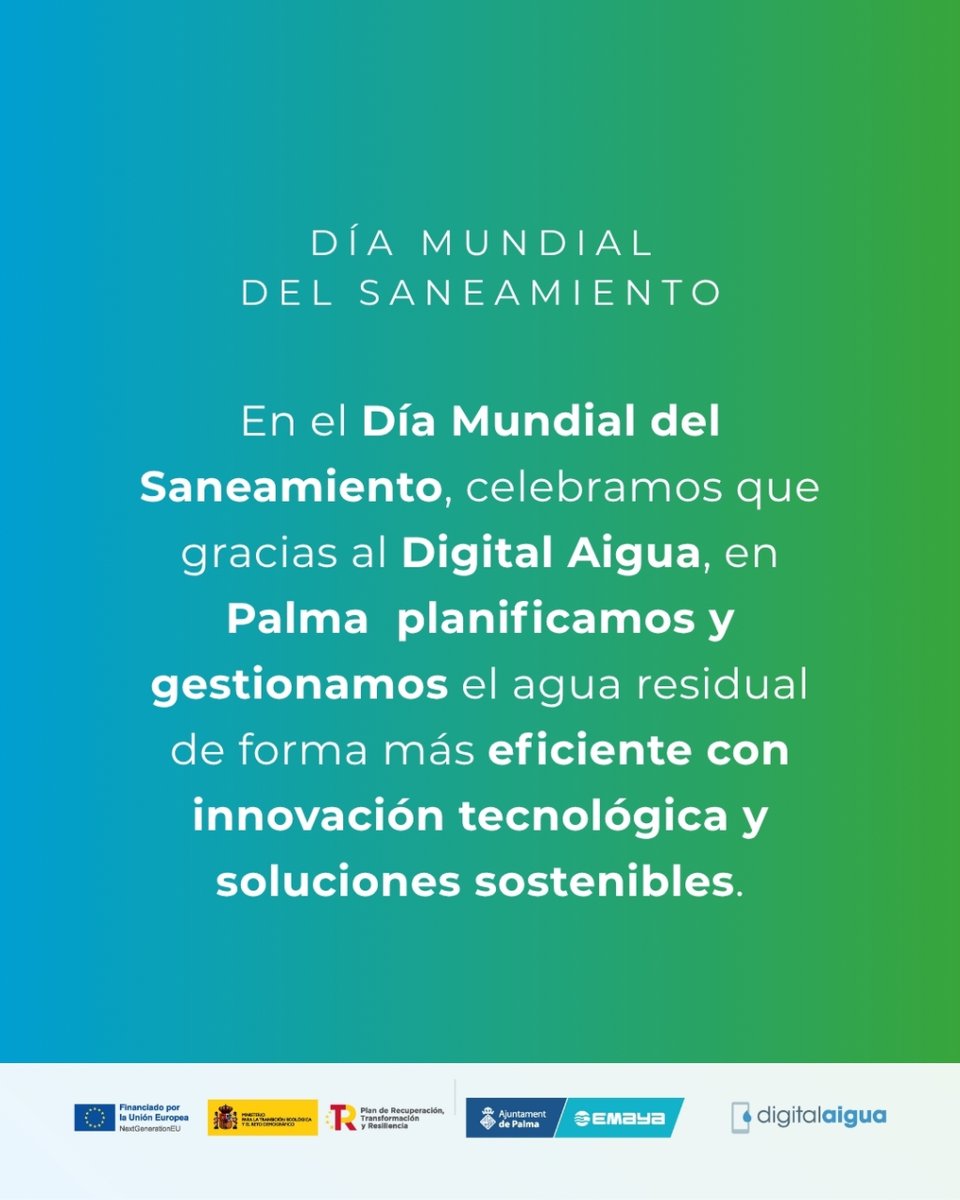 EMAYA_Palma's tweet image. 💧 Con #DigitalAigua avanzamos hacia un saneamiento más inteligente, sostenible y transparente.

La tecnología impulsa un agua más segura. El futuro empieza aquí.

#DíaMundialDelSaneamiento #PERTE #PERTE_CicloDelAgua #NextGenerationEU #PlanDeRecuperación #CadaGotaCuenta #EMAYA