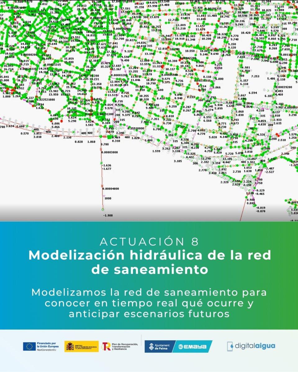 EMAYA_Palma's tweet image. 💧 Con #DigitalAigua avanzamos hacia un saneamiento más inteligente, sostenible y transparente.

La tecnología impulsa un agua más segura. El futuro empieza aquí.

#DíaMundialDelSaneamiento #PERTE #PERTE_CicloDelAgua #NextGenerationEU #PlanDeRecuperación #CadaGotaCuenta #EMAYA