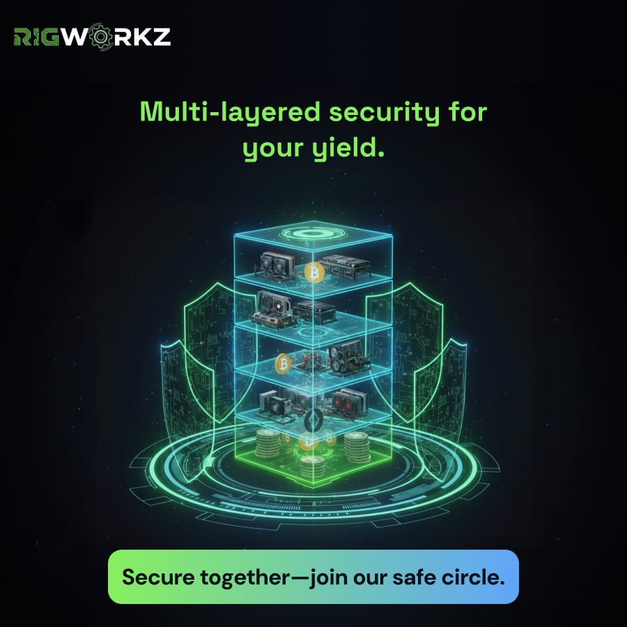 Your yield doesn’t have to fight alone.

RigWorkZ wraps every mining share in multi-layered protection from hardware to rewards, so your gains stay yours, always. 🛡️⚡💰

Just secured, traceable, battle-ready mining.

Step into the safe circle:
🔗 t.me/Rigworkz