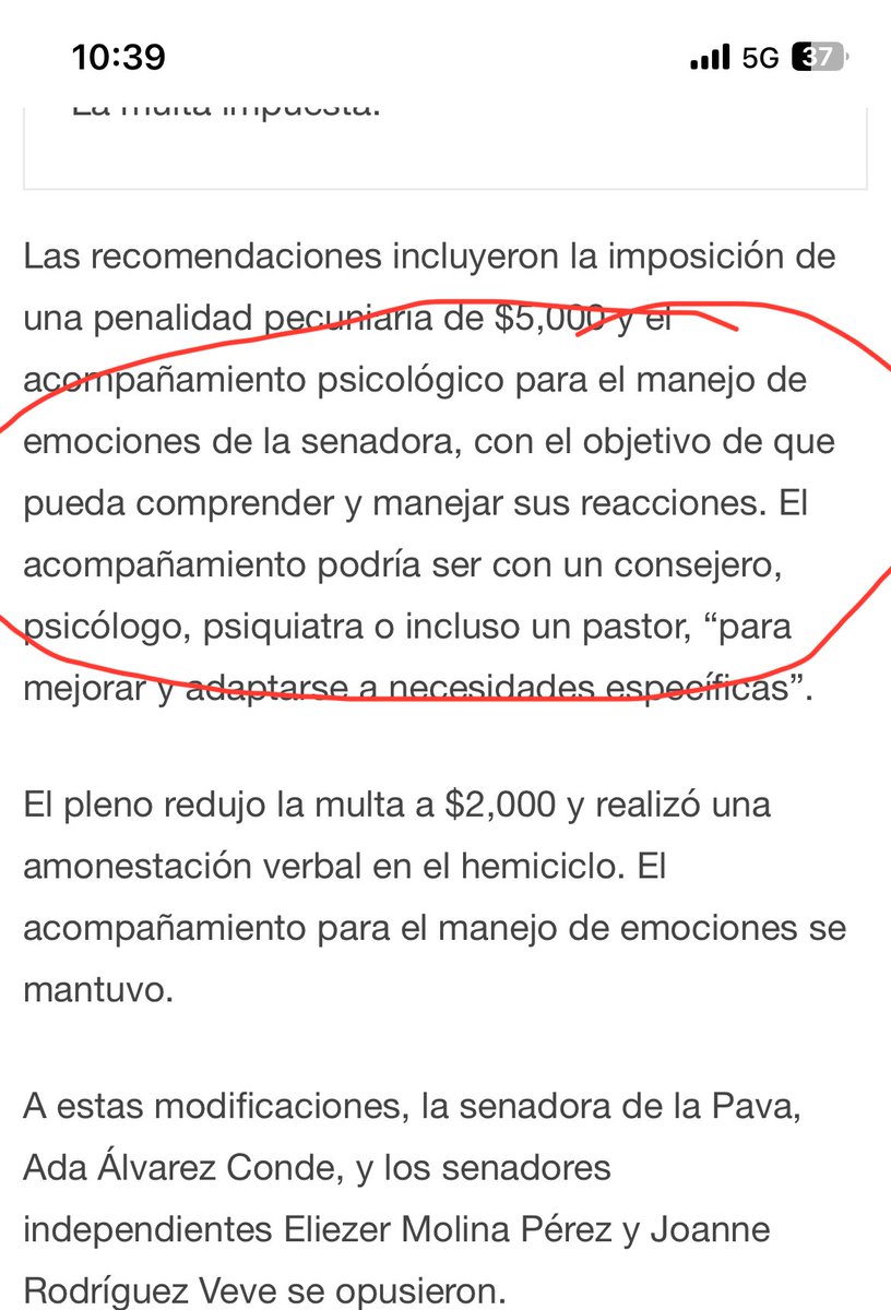 Esta sanción impuesta a la senadora Roxanna Soto,’la motorizada’, muy bien podría auto imponérsela algún q otro miembro del Senado. Soltar insultos a rajatabla desde cualquier plataforma, por el simple hecho de disidencia, deja en evidencia el poco control de las emociones