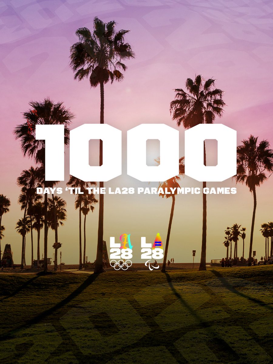 Counting down the days until the world's greatest Paralympic athletes join us in Los Angeles for the very first time! ⏰ 🎉

In 1000 days from today, the 2028 Paralympic Games will begin, setting the stage for iconic, historic, record-breaking performances.

Check out the link
