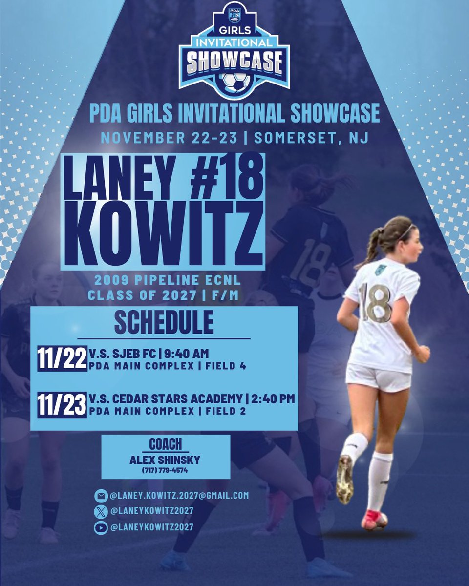 Ready for this weekend at PDA Invitational Showcase! 💥
<a href="/TheSoccerWire/">SoccerWire</a> <a href="/ImYouthSoccer/">ECNL/GA/Recruiting/College Soccer</a> <a href="/USWNT/">U.S. Women's National Soccer Team</a> <a href="/GothamFC/">Gotham FC</a> <a href="/BaltNGSoccer/">Baltimore's NextGen</a> <a href="/ECNLgirls/">ECNL Girls</a>