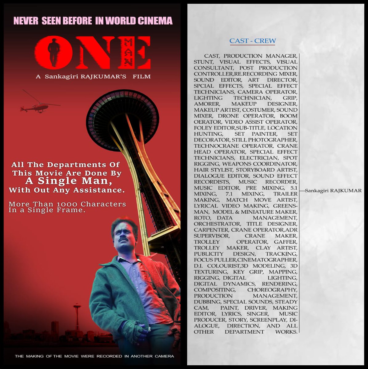 Nisanth_js's tweet image. One Man முழுப்படத்தையும் தனி ஆளா எடுத்து முடித்துள்ளார் இயக்குனர் சங்ககிரி ராஜ்குமார். 

வாழ்த்துக்கள் 💐

Movie trailer 👇
youtu.be/vxtw9u04Axc?si…

#Oneman