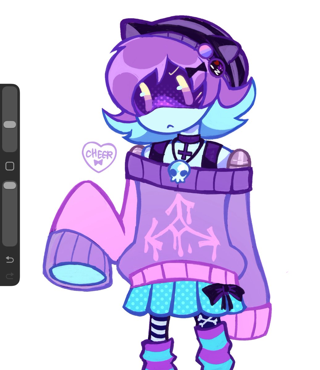cheeriely's tweet image. messy pastel goth uzi