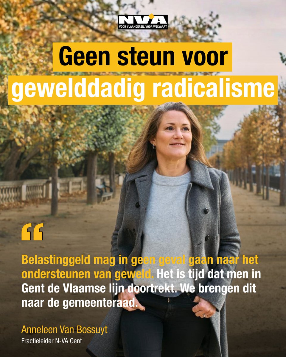 NVA_Gent's tweet photo. De Vlaamse Regering sluit organisaties die zich associรซren met gewelddadig extremisme, zoals Code Rood, uit van steun. N-VA Gent wil dat die lijn in Gent wordt doorgetrokken.
@anneleen_vb: โBelastinggeld mag nooit gaan naar de ondersteuning van geweld." #gent #nvagent https://t.co/zOHRFMJpa9