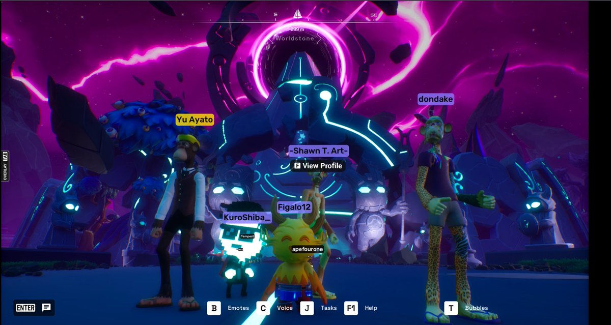 .<a href="/BAYCJapan/">JapanApeClub</a> メンバーで Otherside NEXUS集まりました。
普段一人で冒険していたので楽しかったです！！
また集まりましょう～
今度はパブリック向けにツアーとかもやりたいww