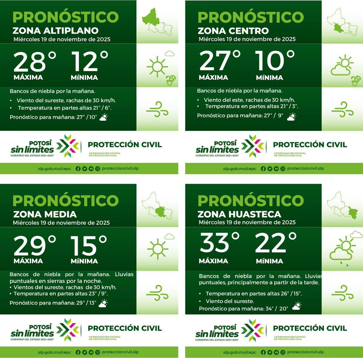 LaOrquesta_mx's tweet photo. Clima | Frente frío #15
Temperaturas máximas de 27º en zona centro y de 33° en zona huasteca
Temperaturas mínimas: 10° en zona centro y 12° en zona altiplano, probabilidad de heladas.
¡Prepárate para el Frío! https://t.co/oaOSQpuha8