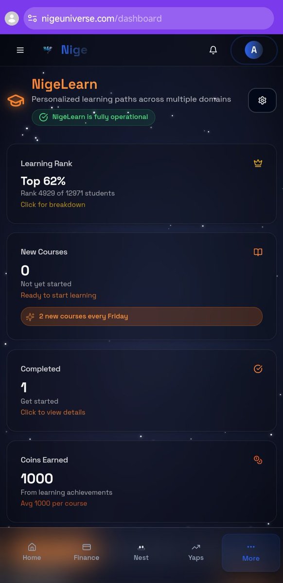 itzprinceshadex's tweet image. You know what? 1/
One thing I appreciate about Nige is how they approach growth.
It’s not “buy, stake, hope.”
It’s learn, build, and earn.

2/
Inside the platform, you can access free tech courses —
Cybersecurity, AI, digital skills — all beginner-friendly.