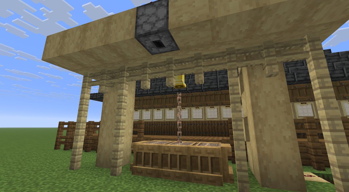 PeluProject's tweet image. 配信ありがとうございました！
初めてのクリエイティブモード建築・装置づくり配信でした。
お賽銭箱で鐘を鳴らしておみくじもひける神社つくってみたぞ～！
こういうのをどんどん作っていってみたいのでよろしく✨