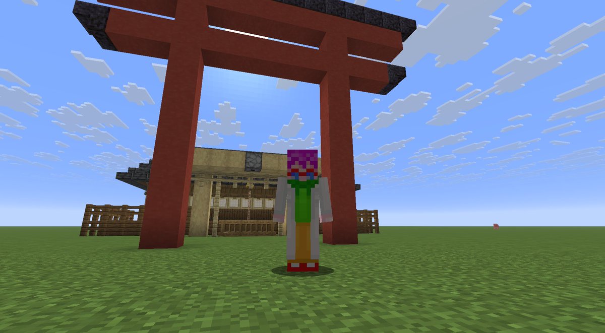 PeluProject's tweet image. 配信ありがとうございました！
初めてのクリエイティブモード建築・装置づくり配信でした。
お賽銭箱で鐘を鳴らしておみくじもひける神社つくってみたぞ～！
こういうのをどんどん作っていってみたいのでよろしく✨