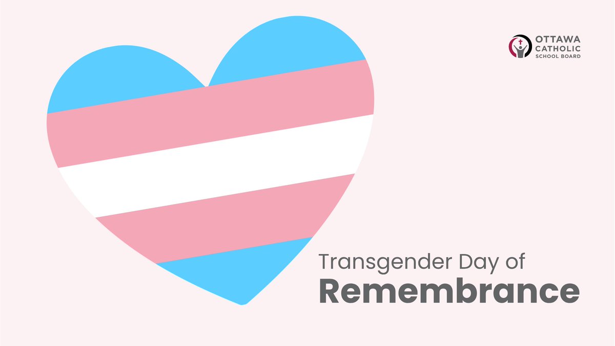 🌈 Today on #TransDayOfRemembrance, we honour transgender lives lost to violence. At the #OCSB, we affirm that every person is created in God’s image and is deserving of dignity, love, and safety. You matter, you are valued, and you belong here. 🙏🏽🩶🩷💙 #TDOR <a href="/ocsbequity/">@OCSBEquity</a>