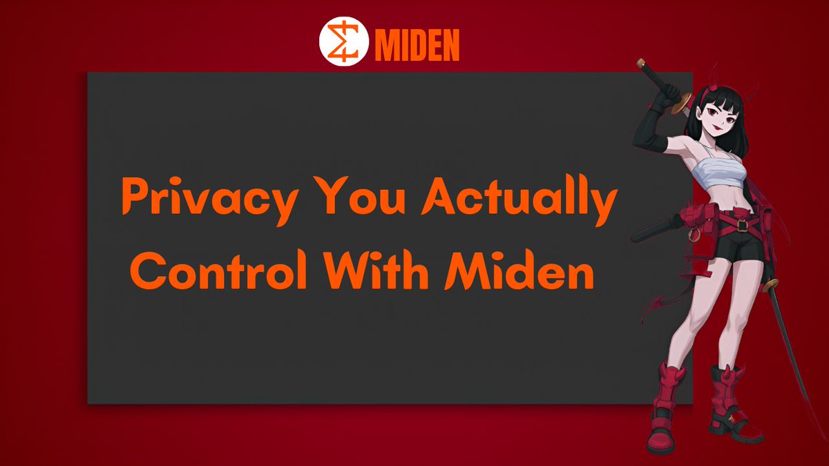 Inayerhweb3's tweet image. Privacy on most chains feels like an afterthought layered on top of a transparent ledger, but @0xMiden builds it into the foundation from day one.

➻ Every transaction can carry hidden inputs that only the owner ever sees, yet the proof guarantees the rules were followed…