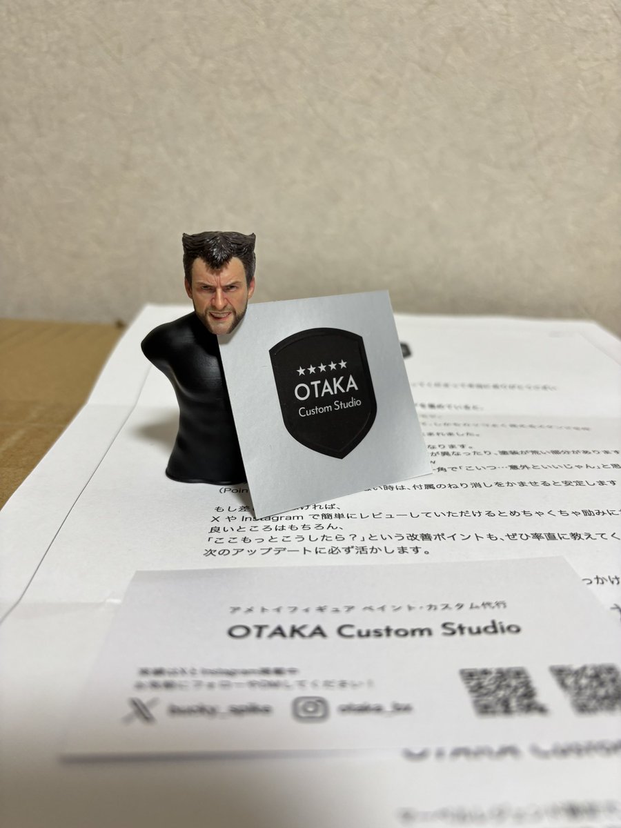 OTAKA Custom様よりヘッドスタンドを頂き誠に有難うございました
海外のアーティストさんから購入したウルヘッドも大変喜んでおります是非とも商品化を願います‼️