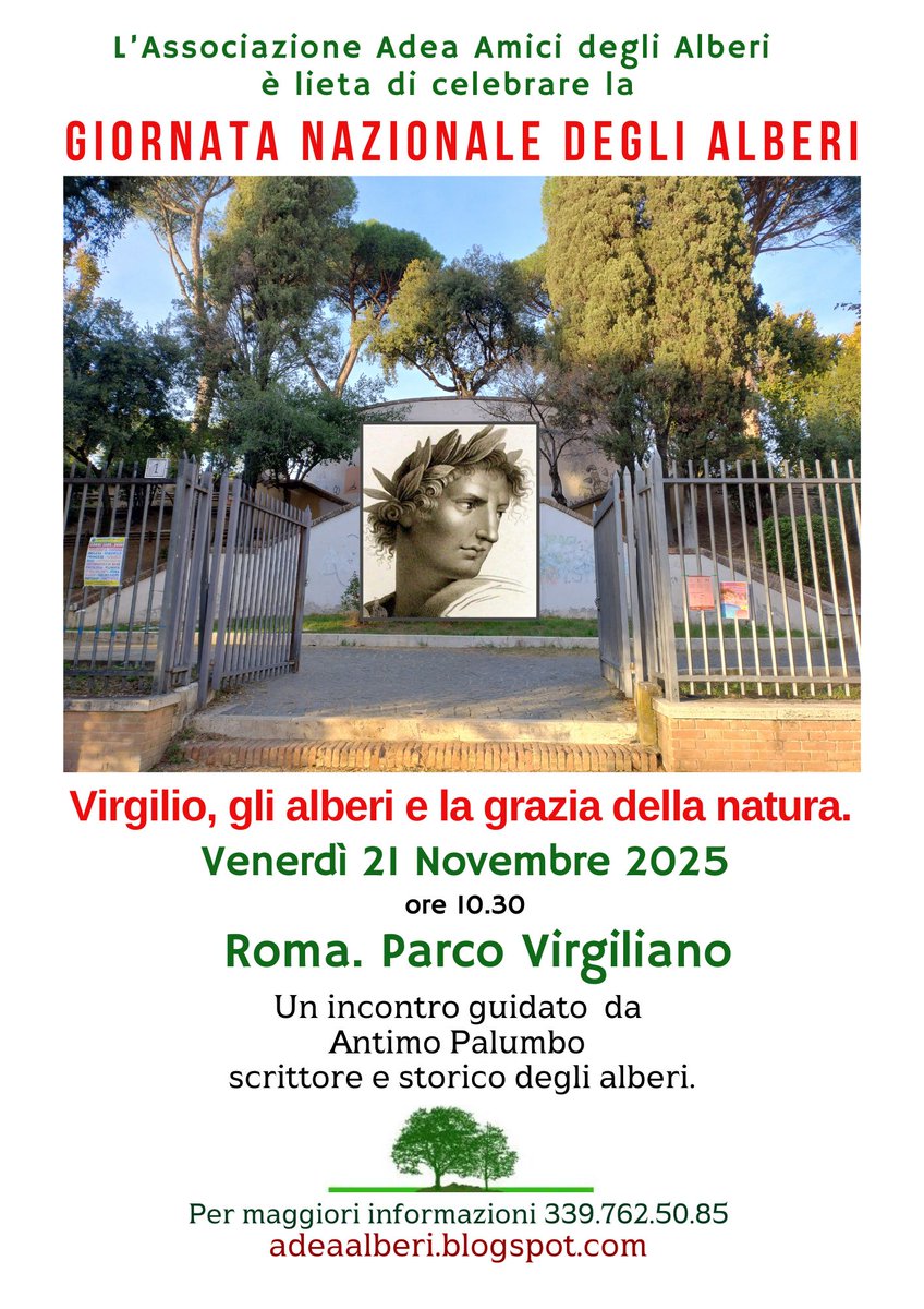 antimopalumbo's tweet photo. Giornata nazionale degli #alberi
Venerdì 21 Novembre 2025
Parco Virgiliano. #Roma 
Virgilio, gli alberi e la grazia della natura. #albero #antimopalumbo #giornatanazionaledeglialberi #festadellalbero #villediroma https://t.co/elTBkwitwy https://t.co/67vTKKN4ac