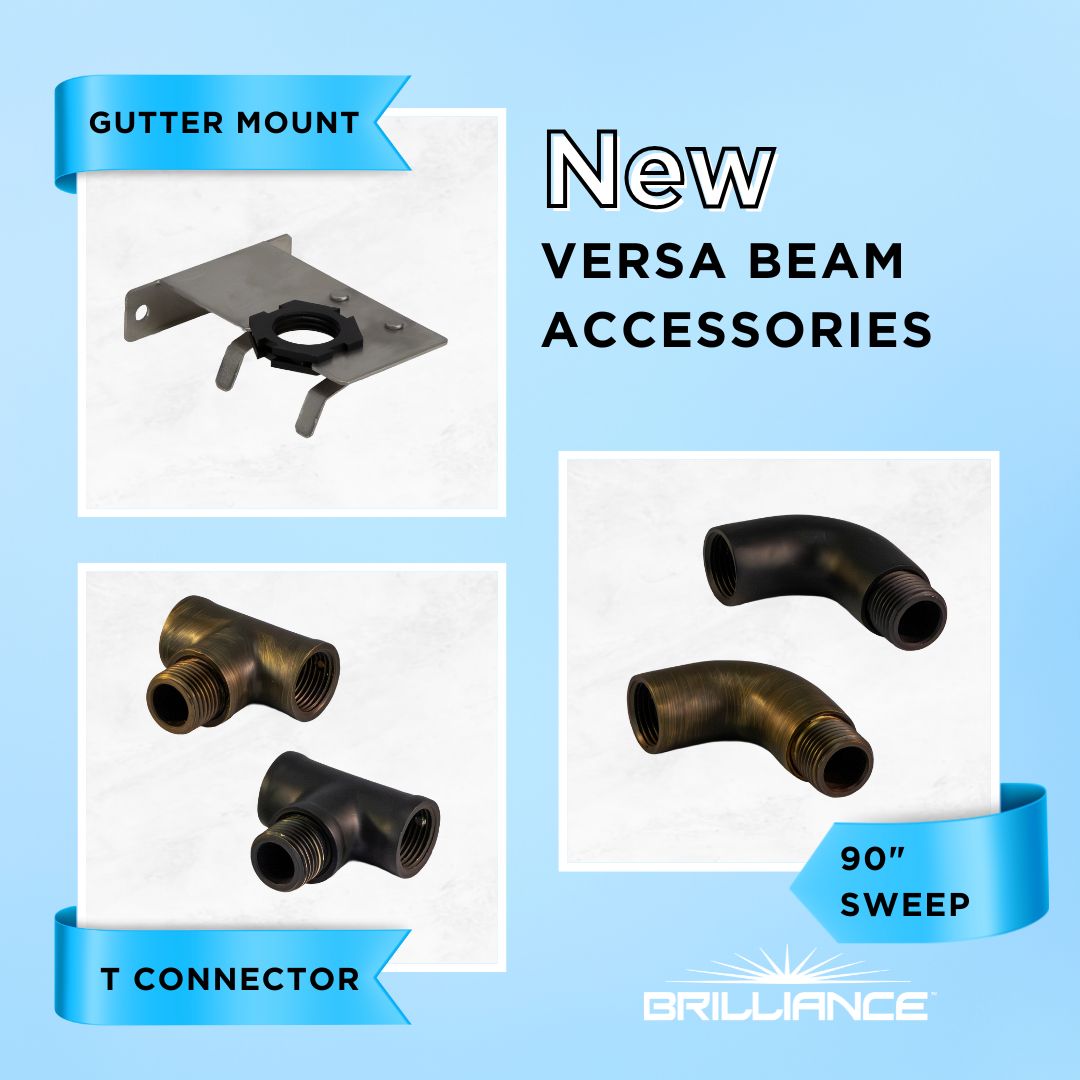 BrillianceLED's tweet photo. New Versa Beam Accessories Now Available:
✨ 90° Sweeps 
✨ Small T Connectors 
✨ Gutter Mounts 

#BrillianceLED #VersaBeam #LandscapeLighting #LightingAccessories #ProInstallation #OutdoorLighting https://t.co/UG6iIoiW8M