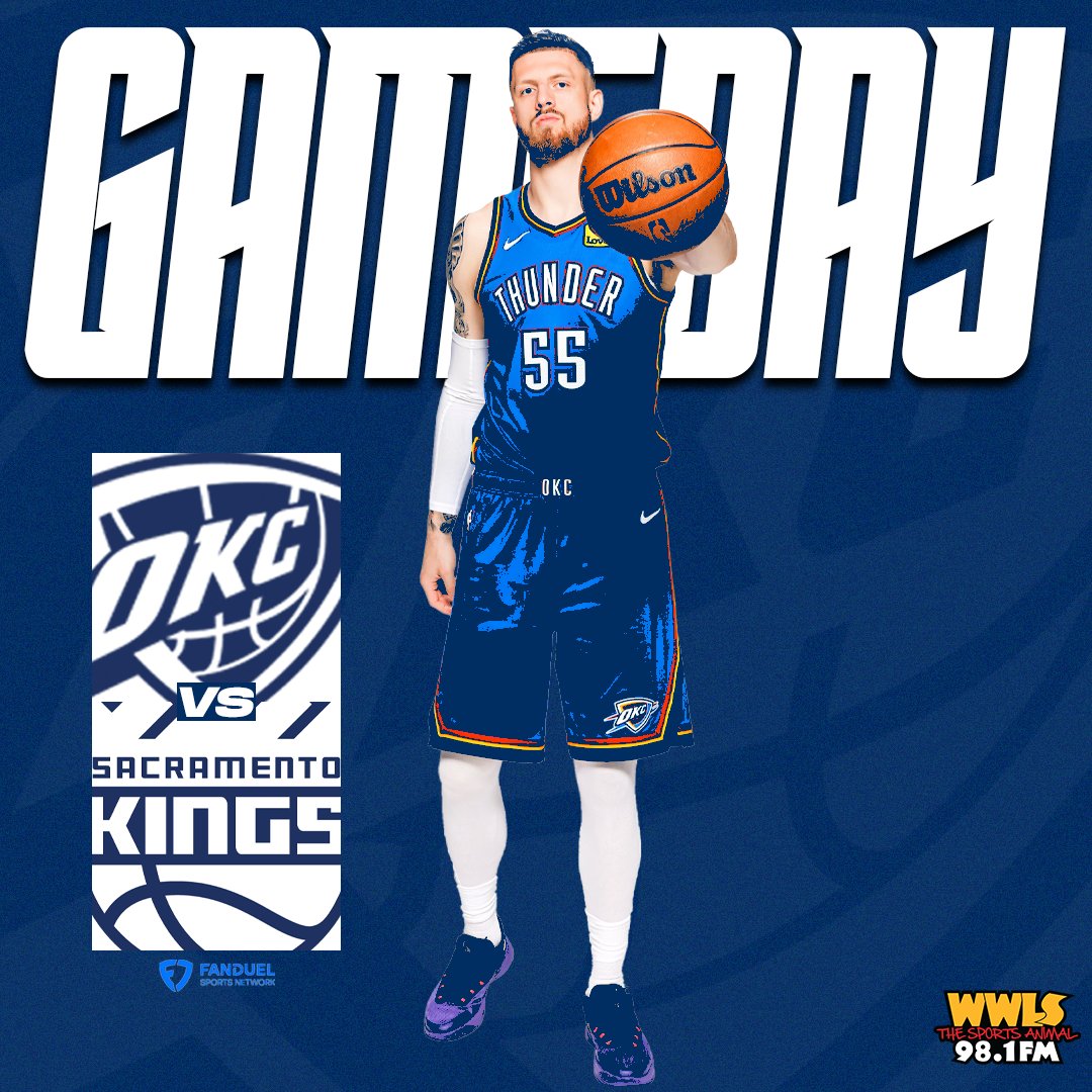 sportsanimal's tweet photo. Back Home! 🏡

📍 OKC
🆚 @SacramentoKings
📻 98.1FM | 640AM | Spanish 930AM | Thunder Radio Network
📺 FanDuel Sports Network

5:30pm - The Metal Store Thunder Forecast
7pm - Tip
After the game - @Livelybeerworks Thunder Recap

#ThunderUp https://t.co/fzrTZ8y2J8