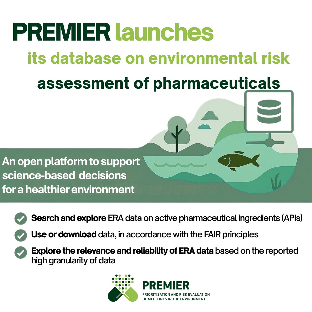 PREMIERProject6's tweet image. 🌍 Exciting news! PREMIER has launched its ERA database to advance environmental risk assessment of pharmaceuticals. Explore the beta version now: premier.marionegri.it #PREMIER #Pharmaceuticals #EnvironmentalRisk #Database