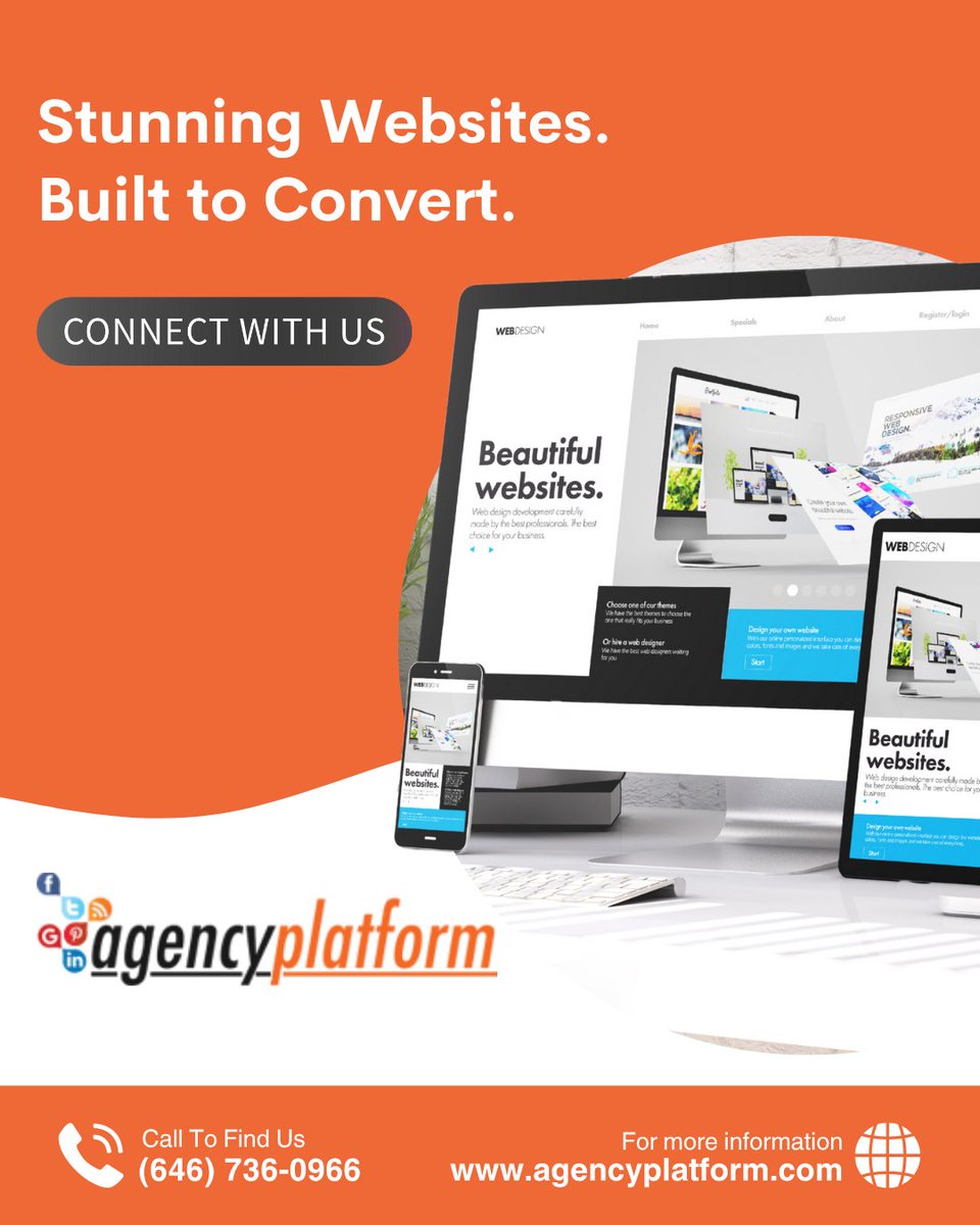 AgencyPlatform's tweet image. Your client’s first impression starts with great design.
Our white-label web design delivers mobile-friendly, SEO-ready websites that impress &amp;amp; perform.
🎨 Custom design. Fast turnaround. 👉 agencyplatform.com/web-design/ 
#WebDesign #WhiteLabelWebDesign #ResponsiveDesign