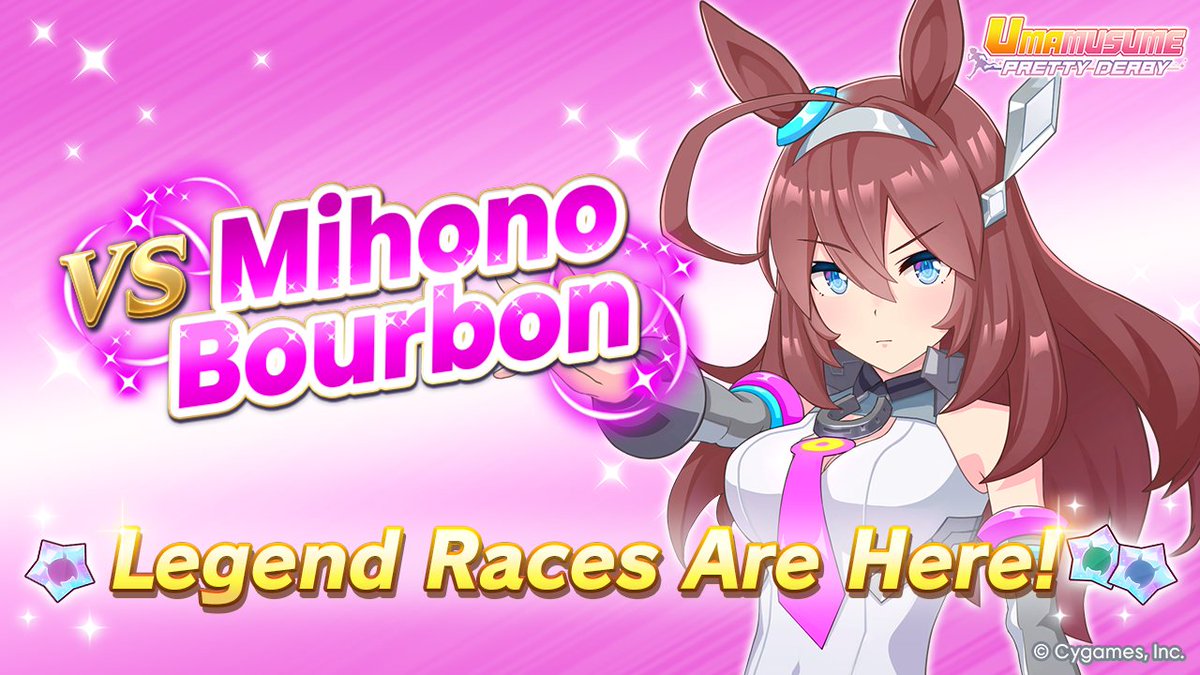 umamusume_eng's tweet image. Event Underway! 🥕

You can now take on Mihono Bourbon in her Legend Race!

Challenge her and win to get Star Pieces for [MB-19890425] Mihono Bourbon!

#Umamusume