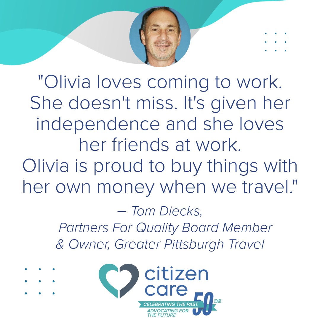 PFQagencies's tweet image. Tom Diecks&apos; daughter, Olivia, works as an Office Assistant at Citizen Care. She&apos;s known for being very #organized and a fast learner. Tom is grateful for the #skills Olivia has learned on the job. #CitizenCare50  #CelebratingThePast  #AdvocatingForTheFuture