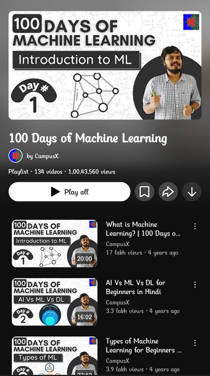 VTikke's tweet image. Did you start learning ML from this playlist?