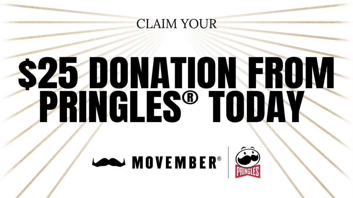MovemberCA's tweet image. From 10am EST today, Pringles will add $25 to your Mo Space for every donation of $50 or more until funds run out. Claim yours quick!